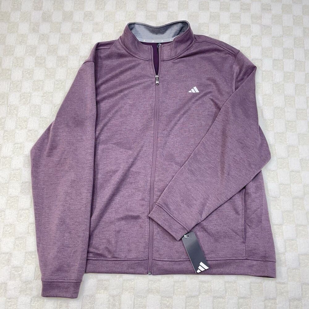Adidas Elevated Jacket Mens 2XL Shadow Fig Full Zip Track Athletic ADVRO896 New